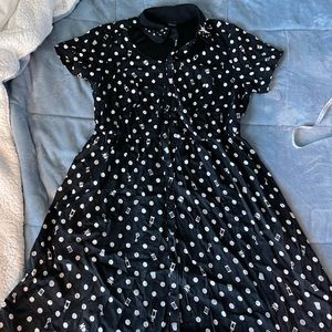 Disney black and white haunted mansion open lapel cap sleeve swing dress size 00